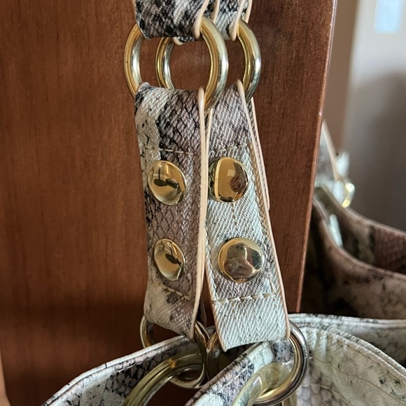 Steve Madden Snake Print Large Tote Bag with gold plated hardware - Picture 4 of 14